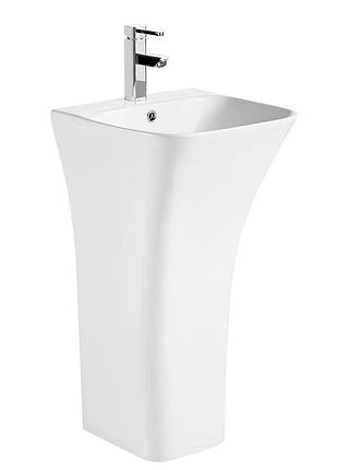 Раковина моноблок mixxus bevel-1101 с отверстием под смеситель и переливом 450х435х835mm (mi6697)