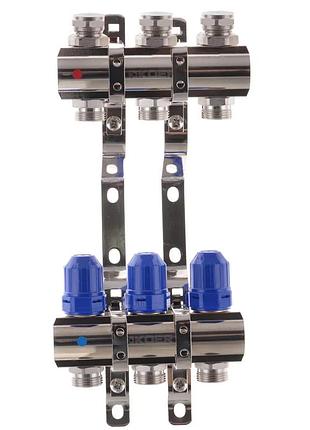 Коллекторный блок с термостатич. клапанами koer kr.1100-03 1"x3 ways (kr2629)