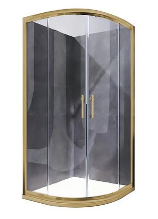 Душевая кабина без поддона koer sr sc04-90x90x195-tr-12 прозрачное стекло easy clean 5мм матовое золото (kr5681)