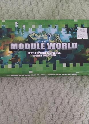Магнитный конструктор minecraft module world (100 блоков + 2 фигурки)