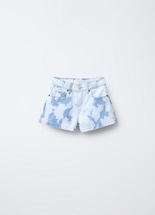 Джинсовые шорты с принтом тай-дай для девочки от zara
