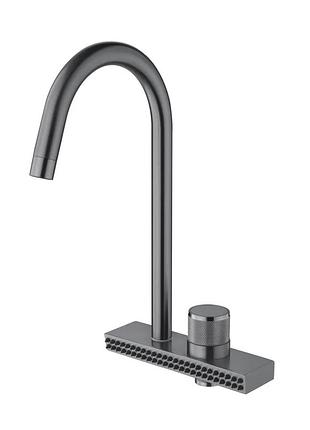 Смеситель для кухни mixxus fol-011 graphite с функц."водопад" с нерж. стали (mi6346)