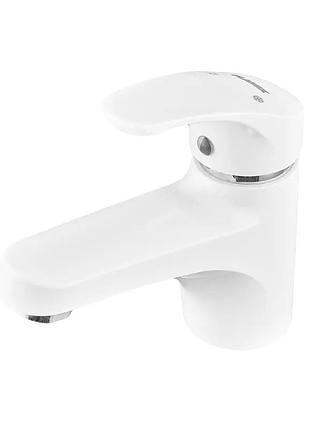 Змішувач для умивальника plamix fidel-001 set white (з підведенням) (колір білий) (pm0659)
