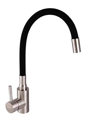 Смеситель для кухни с черным силиком. изливом haiba sus 011 (hb3790)