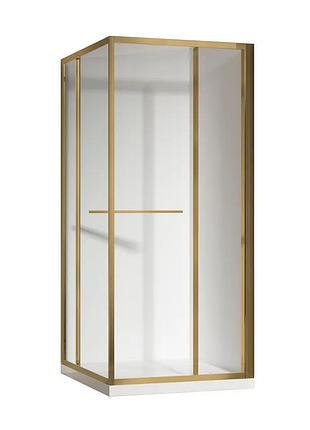Душевая кабина без поддона koer sr sc09-90x90x200-l-tr-12 прозрачное стекло easy clean 6мм матовое золото (kr5684)