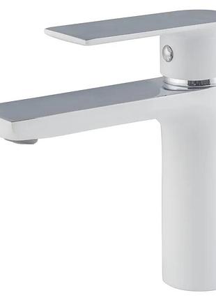 Смеситель для умывальника haiba alex 001 white-chrome (hb9562)