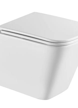 Унітаз підвісний mixxus premium quadro-0301-r 490x340x360mm, система змиву rimless (mp6452)