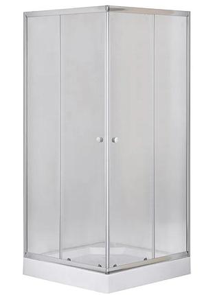Душевая кабина с низким поддоном mixxus cubic sct01-100x100x195-fb chrome матовое стекло 4мм (mi6904)