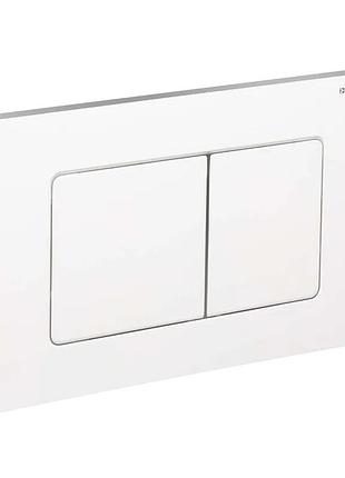 Панель смыва koer kt-0602-03 240x160x10mm пластиковая, кнопка квадратная (цвет белый) (kr5180)