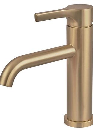 Смеситель для умывальника zerix rex-001-b brushed gold с нерж. стали (цвет матовое золото) (zx6116)