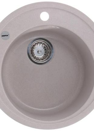 Мийка кухонна zerix zs-510r-06 бежева (zx4533)