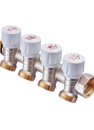 Коллектор для теплого пола на 4 вых. roho r809-04 - 3/4"x3/4" ek (ro0251)