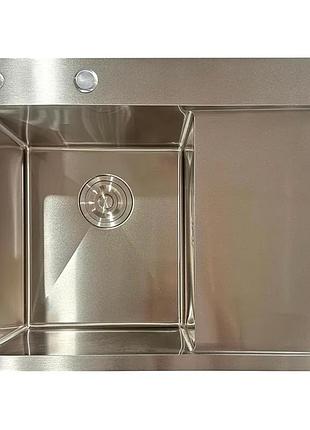 Мойка из нержавеющей стали mixxus mh6350l nano-silver (3.0/0.8) цвет нержавейка (mi7044)