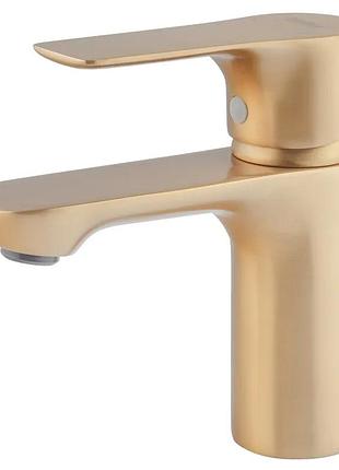 Смеситель для умывальника haiba milano 001 brushed gold (hb9619)