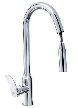 Смеситель для кухни haiba bolero 014 с выдвижной лейкой (hb9591)