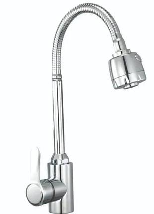 Смеситель для кухни zerix eza-011 chrome reflector с рефлекторным изливом из нерж. стали (цвет хром) (zx6141)