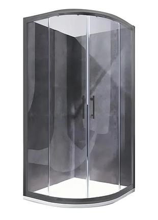 Душевая кабина без поддона koer sr sc04-90x90x195-tr-07 прозрачное стекло easy clean 5мм, графит (kr5362)