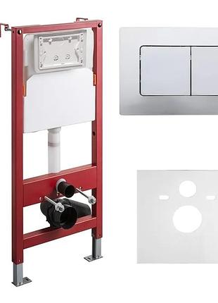 Инсталляция для подвесного унитаза koer kt-0502-01 500x165x1125mm с панелью смыва kt-0602-01 хром (kr5171)