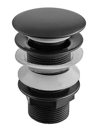 Донный клапан для раковины zerix bv-02 black 1 1/4'' без перелива автоматический сlick-сlack (цвет черный) (zx6018)