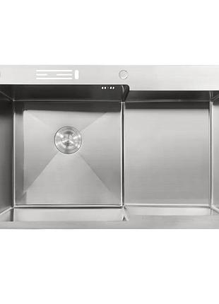 Мойка mixxus mh7849l-hk nano-silver с н.ст "глубое крыло" с подст. под ножи(нерж.) (mx1935)