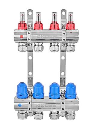 Коллекторный блок с расходомерами и евроконусами koer kr.1210-4 - 1"x4 ways (kr5266)