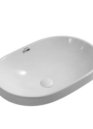 Раковина врезная на столешницу mixxus premium ellipse-1601 600х400х190mm с переливом (mp6569)