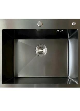 Мойка mixxus mh5843 micro decor graphite (3.0/0.8) из нерж. стали (цвет графит) (mi8217)