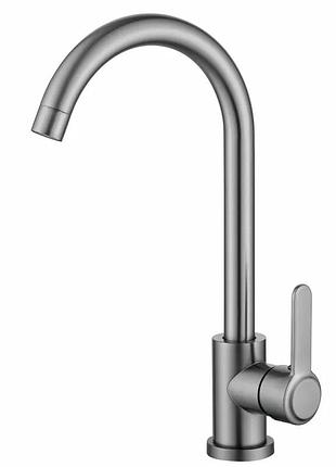 Смеситель для кухни zerix eza-011 graphite с нерж. стали (цвет графит) (zx6140)
