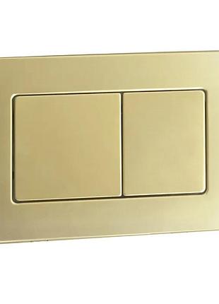 Панель змиву koer kt-0612-12 240x160x10mm з нержавіючої сталі, кнопка квадратна (колір матове золото) (kr6121)