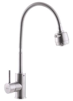 Смеситель для кухни с нерж. стали sus304 zerix sus-011 reflector (zx3125)