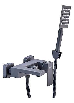 Змішувач для ванни zerix kub-008 (euro) black з нерж. сталі sus304 (кол. чорний) (zx4851)