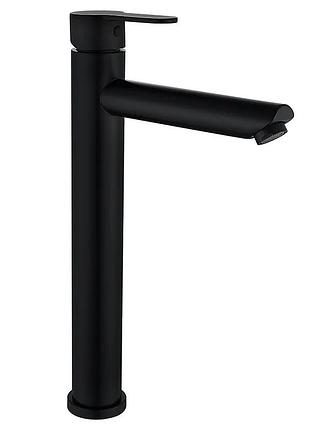 Змішувач для умивальника zerix dax-001-a-high black з нерж. сталі sus304 (zx4810)