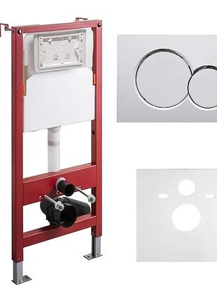 Инсталляция для подвесного унитаза koer kt-0501-01 500x165x1125mm с панелью смыва kt-0601-01 хром (kr5168)