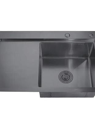 Мойка zerix zh7849r-215 nano-black (3.0/0.8) из нержавеющей стали (mx1592)