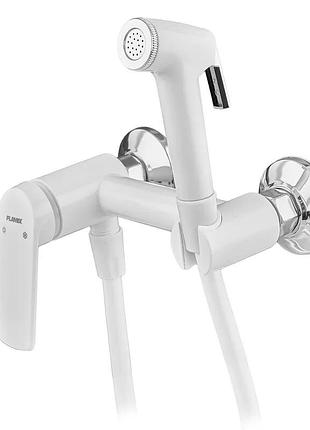 Змішувач для гігієнічного душу plamix lucas-222 set white (з шлангом та лійкою) (колір білий) (pm6104)