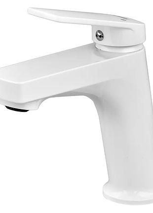 Смеситель для умывальника plamix lucas-001 set white с подводкой (pm0706)