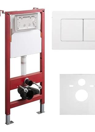 Инсталляция для подвесного унитаза koer kt-0502-03 500x165x1125mm с панелью смыва kt-0602-03 белая (kr5172)