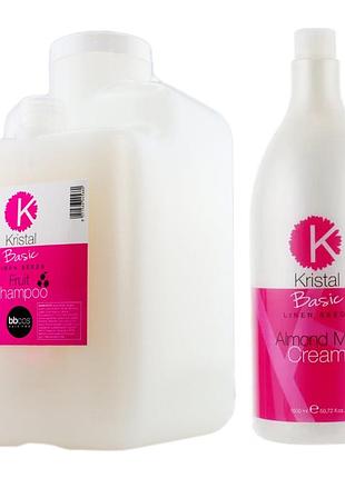 Набір для пошкодженого та фарбованого волосся bbcos kristal basic фруктовий шампунь 5 л та бальзам 1500 мл