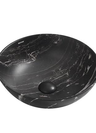 Раковина накладная mixxus premium ellipse-0106 marble 390х390х140mm (mp6533)