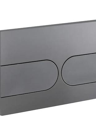 Панель смыва koer kt-0604-07 240x160x10mm пластиковая, кнопка закругленная (цвет графит) (kr5325)