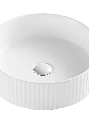 Умывальник накладной керамический mixxus premium wave-0101 400x400x125mm (mp6491)