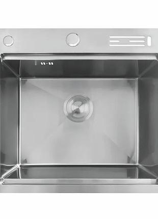 Мойка mixxus mh5050-sk nano-silver (3.0/0.8) с н.ст. со ступинкой для сумок.,з подвес.под ножи(нерж.)(mx1939)