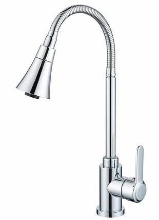 Смеситель для кухни zerix eza-011-t chrome reflector с рефлекторным изливом с нерж.стали (цвет хром) (zx6142)