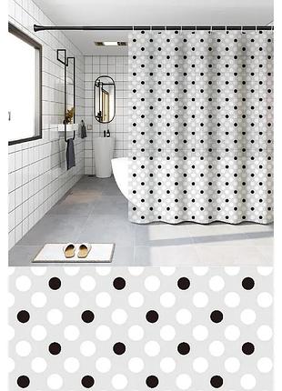 Шторка для ванной zerix scp-018-180x200 из peva (полиэтиленвинилацетата) (узор "круги") (zx6091)