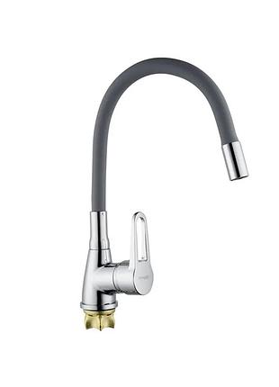 Змішувач для кухні з силіконовим виливом champion sop 014-045 (nut) refl.grey (mi6361)