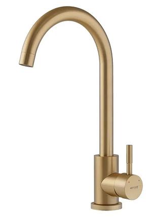 Смеситель для кухни mixxus sus-011 brushed gold с нерж.стали sus304 (цвет матовое золото) (mi8435)