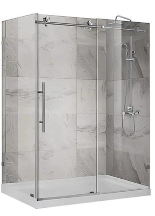 Душевая кабина без поддона koer sr sc07-120x90x200-tr-01 прозрачное стекло easy clean 8мм, хром (kr5370)