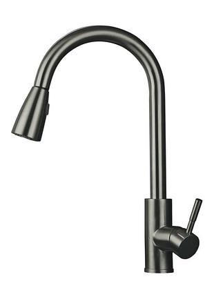 Смеситель для кухни mixxus sus-014-b graphite с выдвижной лейкой из нерж.стали (mi6564)