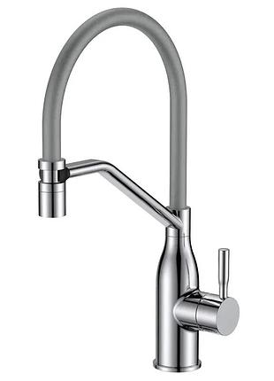 Смеситель для кухни mixxus premium gravity 017 (nut) ss color refl.grey (колир нерж.+силик.вылив серый) (mi8407)