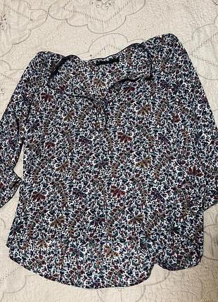 Блуза zara basic з квітковим принтом, s (eu 36)